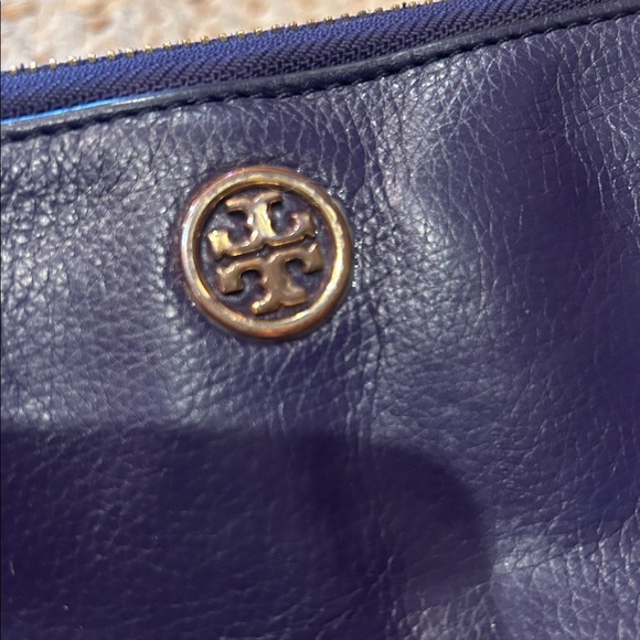 Tory Burch Purple Leather Zip Wallet with Tory Burch canvas bag - Picture 2 of 9